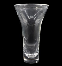Steuben Crystal Vase, Swirl Design