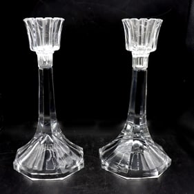 (2) Signed Orrefors Candlesticks