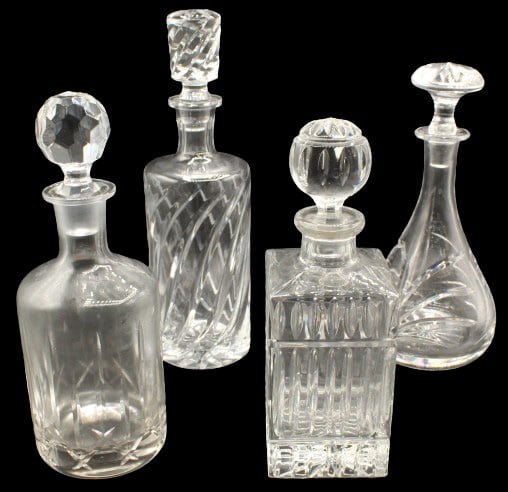 (4) Crystal Decanters & Stoppers (1 of 20)