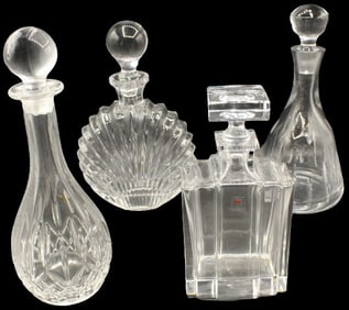 (4) Crystal Decanters & Stoppers