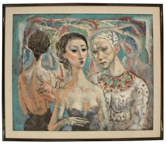 Benjamin Glicker (American, 1914-2001) Oil on Canvas 'Reflections'