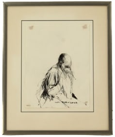 Charles McGee (1924-2021) American, Charcoal on Paper Figural