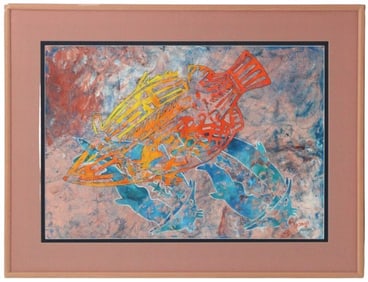 Alan Dowler Kamara (20th Century) Aboriginal, Ink on Parchment