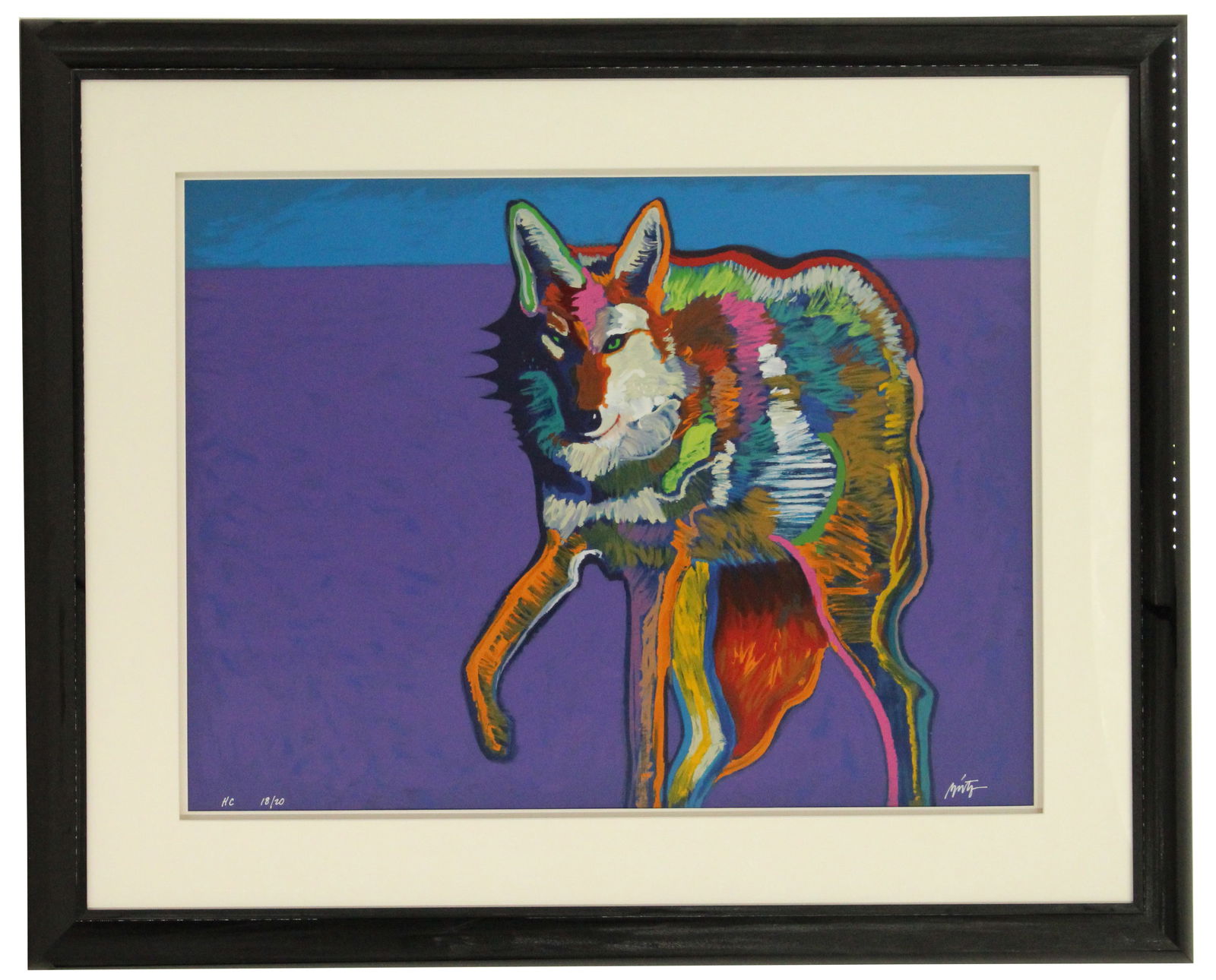 John Nieto (1936-2018) American, Vibrant Coyote Serigraph (1 of 10)