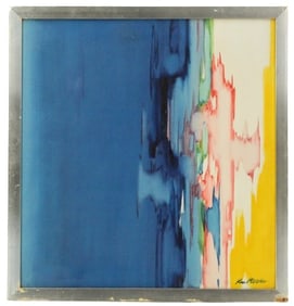 Ken Moore (20th Century) British, Oil on Canvas Abstract