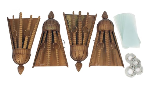 (4) Art Deco Style Electrified Sconces