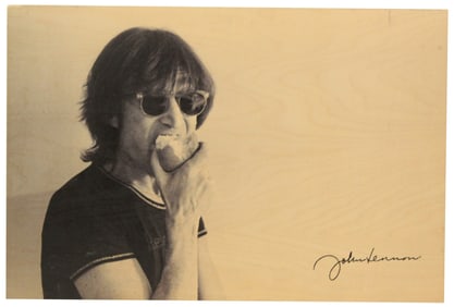 Rock Paper Photo Wood Print John Lennon