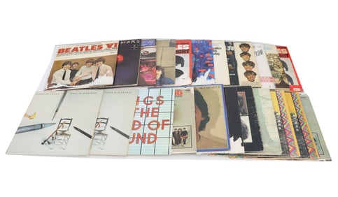 Collection of 23 Vintage Beatles Vinyl Records