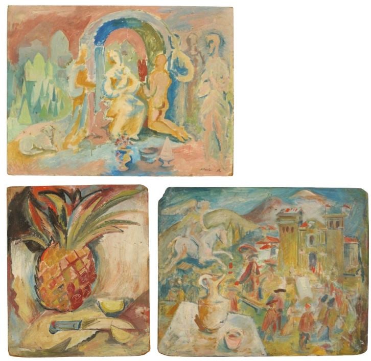 Three Oil on Canvas Impressionist Paintings (1 of 19)