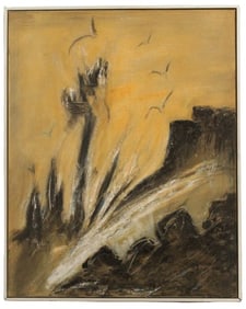 Mid-Century American Abstract Expressionist Oil on Canvas