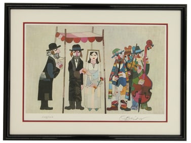 Jovan Obican (1918-1986) French, Lithograph, Jewish Wedding