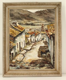 Rafael Davola Oil on Canvas Landscape Calle de Loja