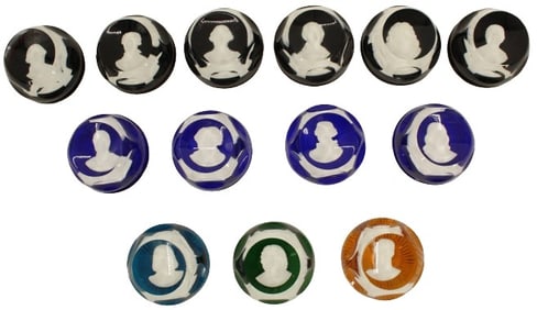 (13) Franklin Mint Baccarat Glass Paperweights