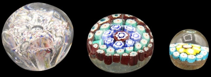 (3) Art Glass Paperweights