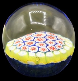 Millefiori Art Glass Paperweight