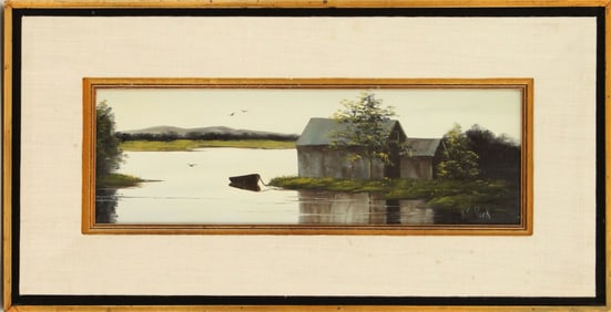 Patti Rock (?-2004) American, Oil on Masonite