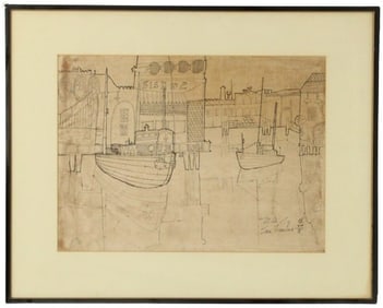 Win Ng (1936-1991) American, Ink Drawing