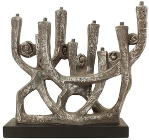 Klara Sever (1935-2021) Brutalist Pewter Menorah