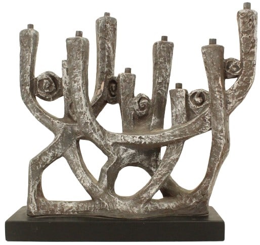 Klara Sever (1935-2021) Brutalist Pewter Menorah (1 of 20)