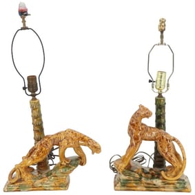 (2) Royal Haeger Leopard Lamps
