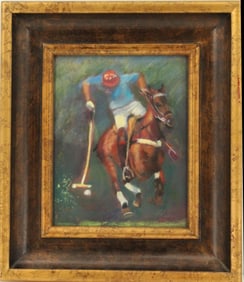 Melanie Miller (US, 21st C) Pastel, Polo Player