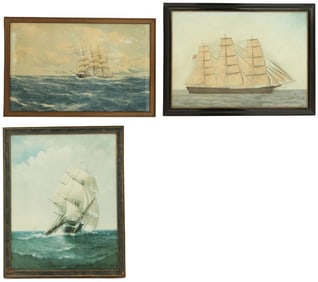 (3) Full Sail Clipper Ships Prints