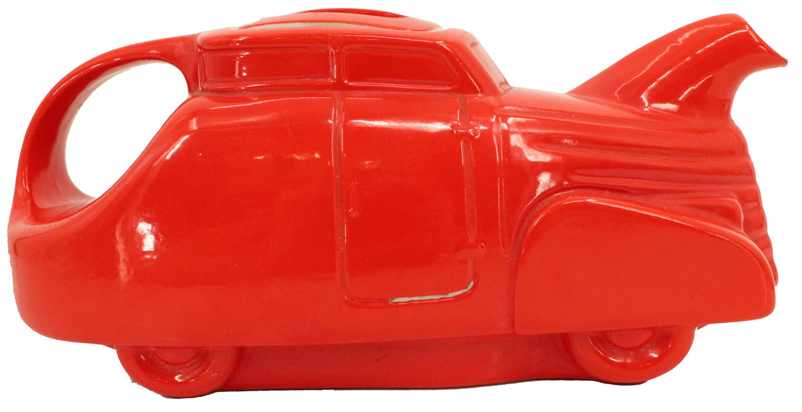 Rare Hall Red Deco Automobile Teapot (1 of 18)