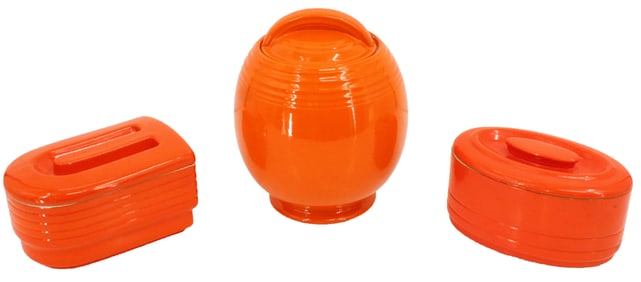 (3) Orange Hall Kitchenware Containers