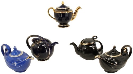 (5) Hall China Co. Mid-Century Teapots