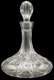 Flat Bottom Cut Crystal Decanter