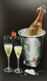 Michael Godard (b. 1960) Giclee "Champagne Kiss"