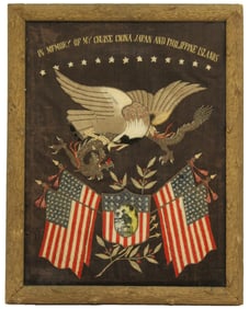 Commemorative American Soldier Silk Work Panel