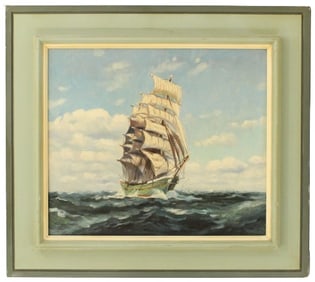 Clipper Ship Painting, Oil on Canvas