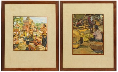 Emil Rizek (1901-1988) California, Gouache Paintings