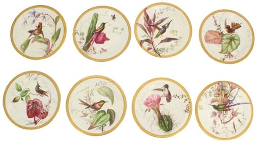 (8) Decorative Hand Painted Bird Plates