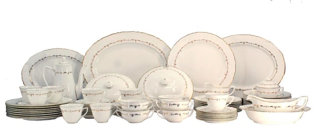 (70) Royal Worcester Gold Chantilly Serving Set