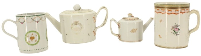 (4) Chinese Export 18th/19th C Tankards & Teapots