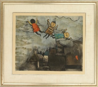 Graciela Boulanger(b 1935) "Flying Children" litho