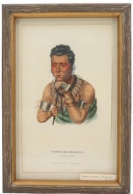 Hand Colored Lithograph "Young Mahaskah"