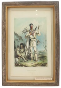 Hand Colored Lithograph "Red Bird"