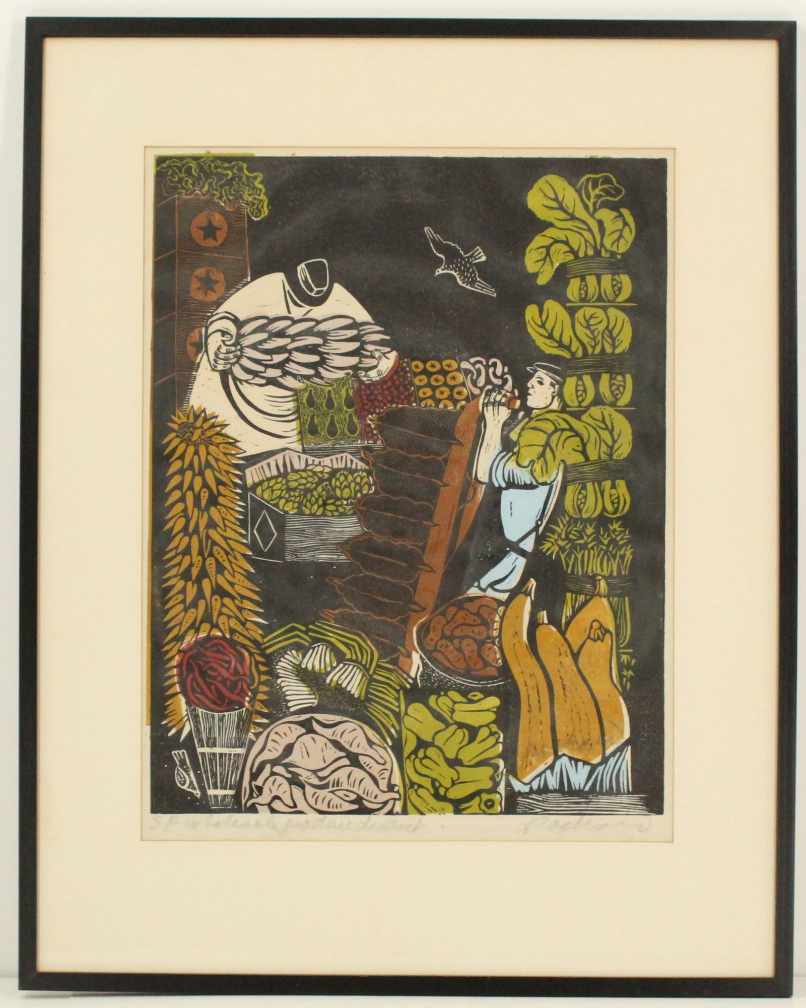 Emmy Lou Packard (1914-1998) American, Color Woodcut Print (1 of 9)