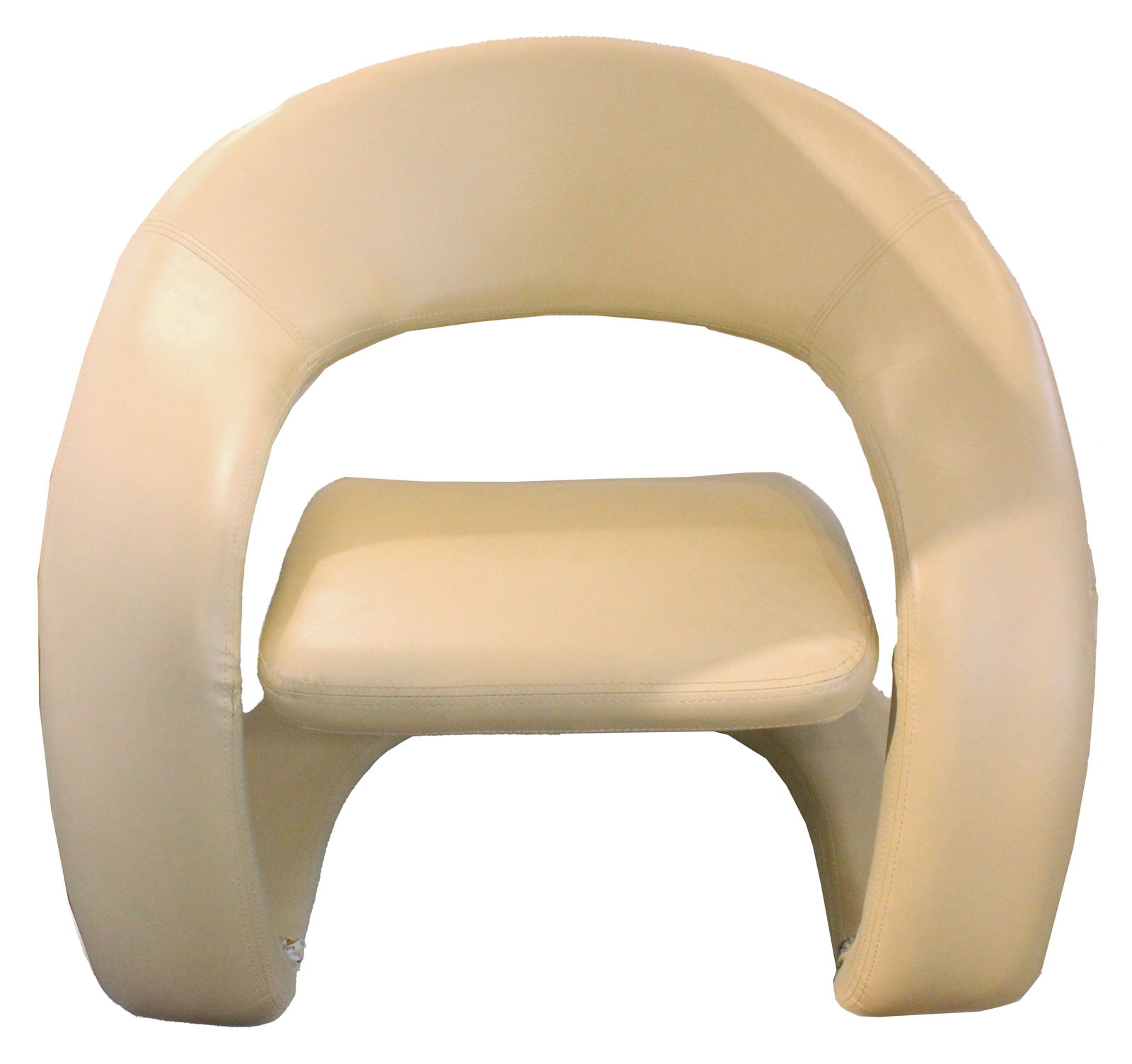 Mid Century Modern Chair In The Manner Of Louis Durot & Pierre Paulin: Mid Century Modern Chair In The Manner Of Louis Durot & Pierre Paulin Sculptural form with continuous, fluid lines that create ribbon effect. Upholstered in a neutral cream tone. Curved arms seamlessl