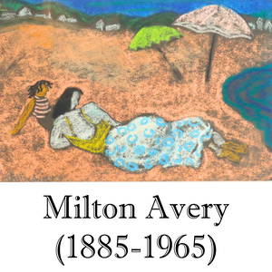 Milton Avery (1885-1965) American, Pastel 'Beach Loungers'