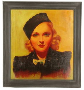 José Rivas (1899-1969) Mexican/American, Oil Painting of Anna Sten: José Rivas (1899-1969) Mexican/American, Oil Painting of Anna Sten. Signed bottom right. Anna Sten, born Anna Petrovna Fesak, was an actress of stage and screen in the 1920s and 30s, an