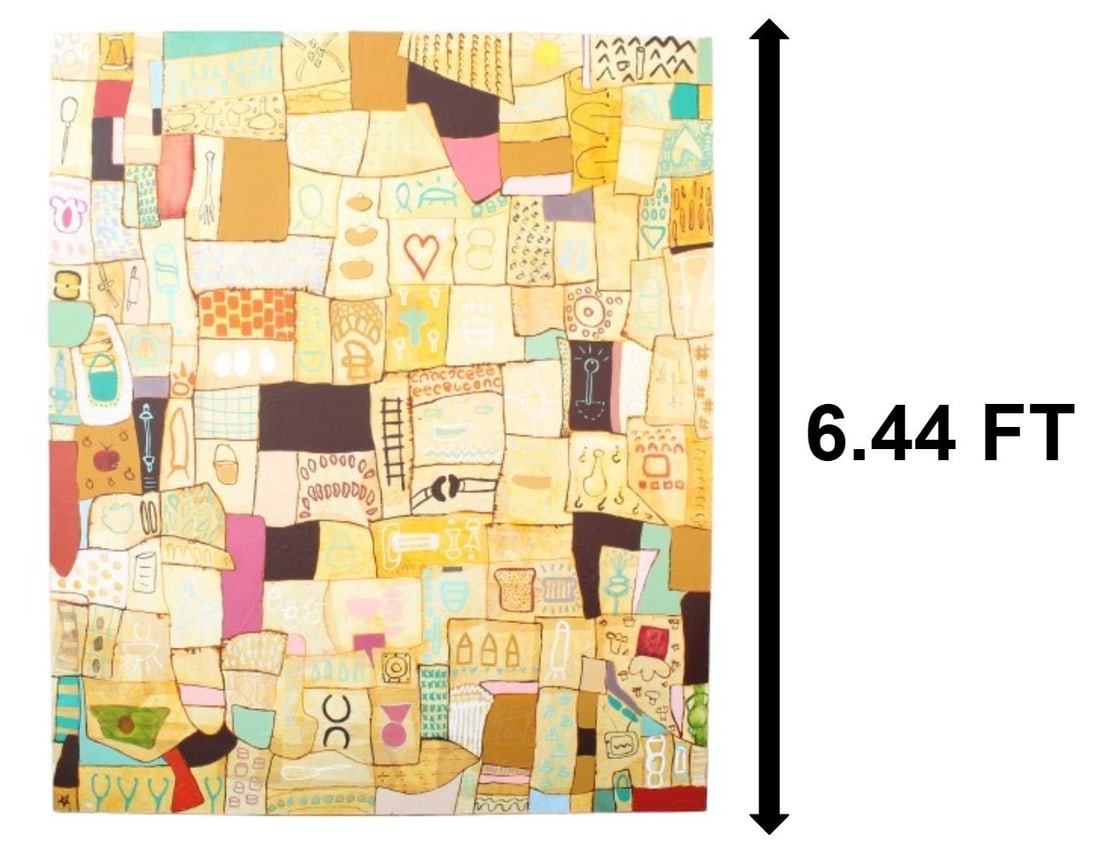 Wendy Corr (b. 1968) American, Very Large Mixed Media Painting on Canvas (1 of 20)