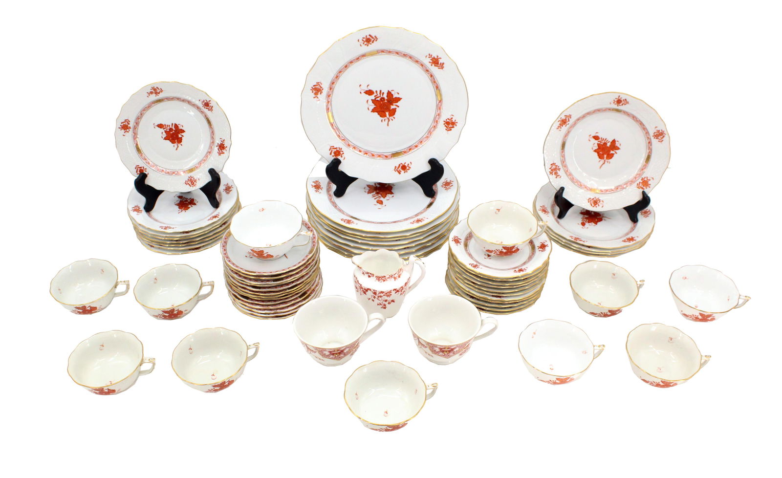 (57) Herend Hungary Chinese Bouquet in Rust Serving Set (1 of 18)