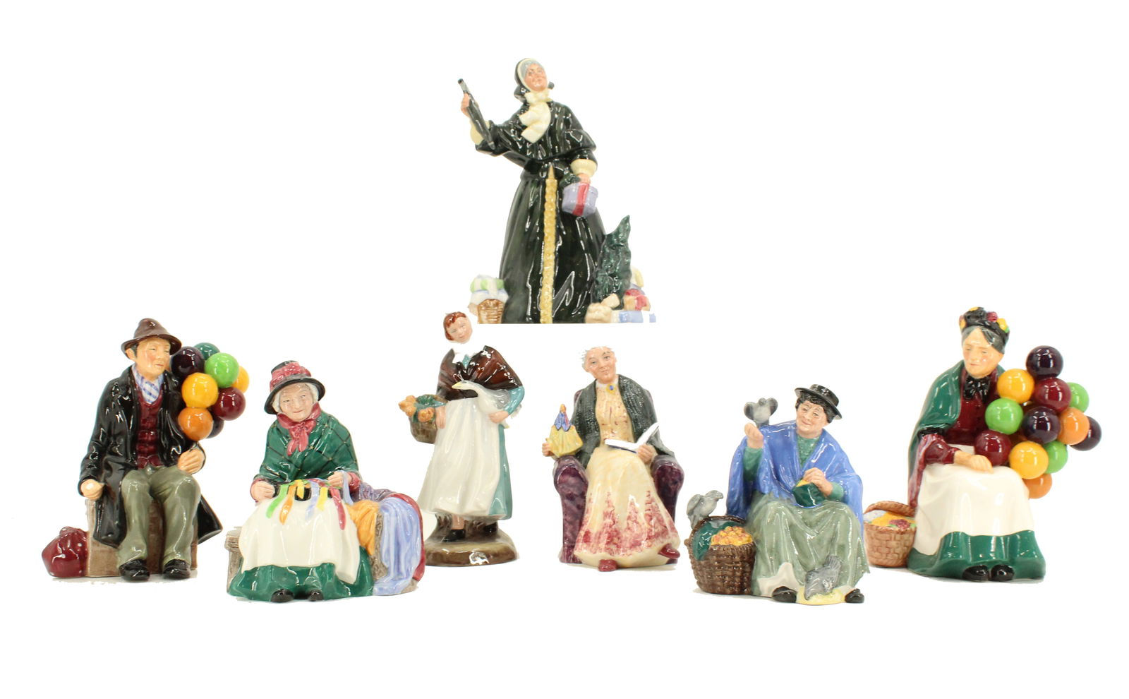 Seven Royal Doulton Earthenware Figures (1 of 12)