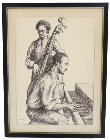 Richard Gross (1934-2023) American, Charcoal Sketch of Musicians: Richard Gross (1934-2023) American, Charcoal Sketch of Musicians. Signed R. Gross, lower left. Overall Size: 17 x 13 in. Sight Size: 13 1/2 x 9 3/4 in. #5034 . Richard “D