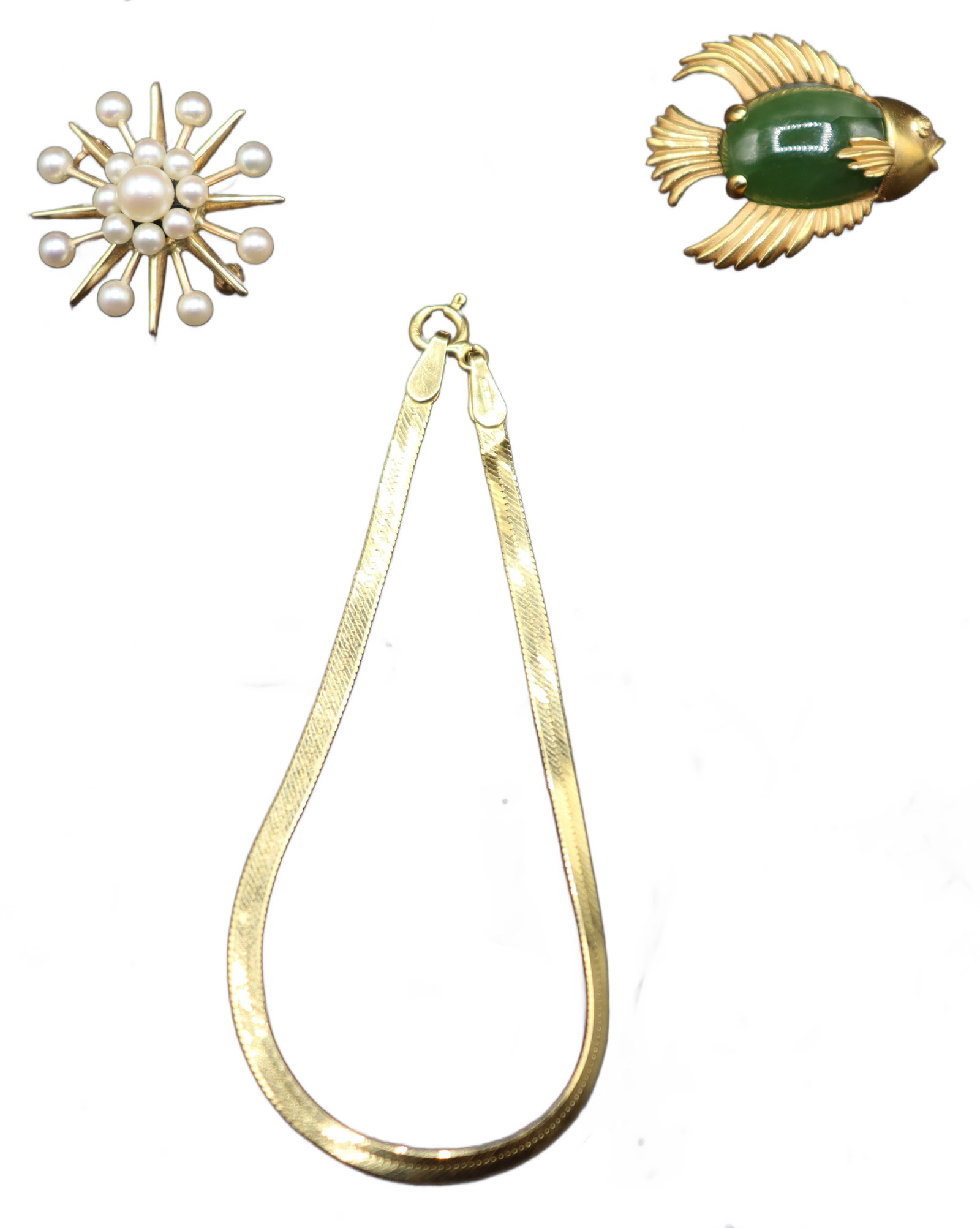 (2) 14k Pins & (1) 14k Bracelet - 10.1 g. (1 of 18)