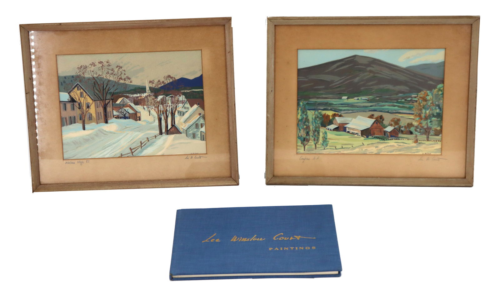 (2) Lee Winslow Court (American, 1903-1992) Oil on Canvas Landscapes and (1) Book (1 of 20)